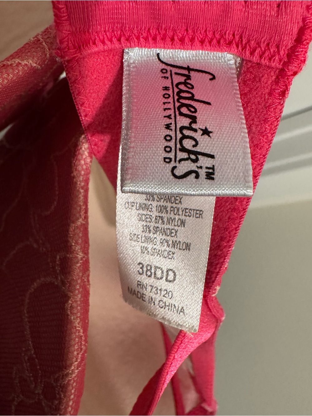 Set of 2 Fredrick’s of Hollywood 38DD Lace Underwire Bras - White and Pink - Picture 3 of 4